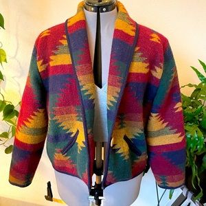Southwest print wool jacket